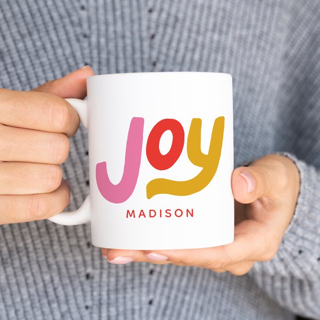 Mug Joie moderne colorée Fête personnalisée (Créateur téléchargé)