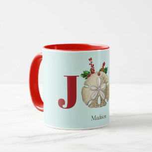 Mug Joie Noël Sable Dollar Holly Berries Côte