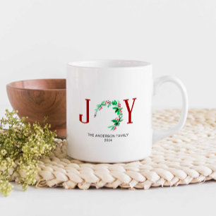 Mug Joie Noël Wreath Vacances Aquarelle Élégante