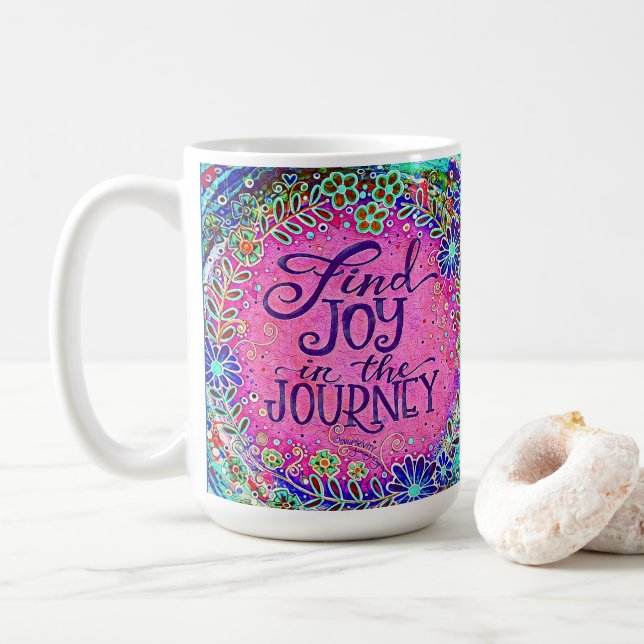 Mug Joie rose jolie dans le voyage Citation Inspirivit (Avec donut)