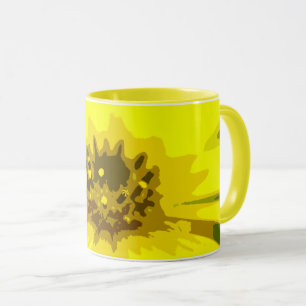 Mug Joli Abstrait Vivid Fleur de marguerite Jaune