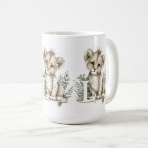 Mug Joli alphabet d'animaux bébé aquarelle Lion