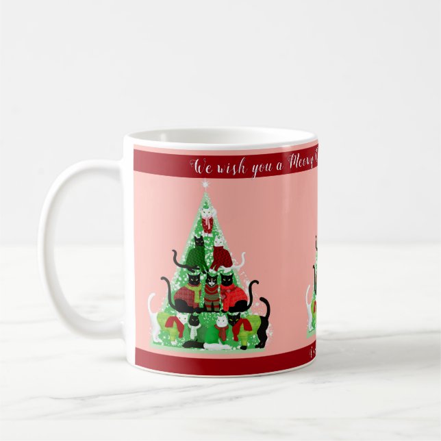 Mug Joli Blush Kitty Christmas Tree Custom Holiday (Gauche)