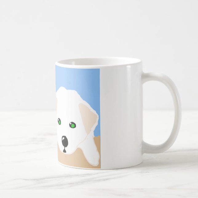 Mug Joli cadeau brun et blanc de marionnettes du Labra (Droite)