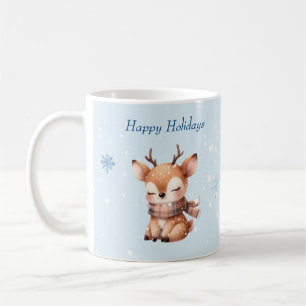 Mug Joli cerf caricaturé en neige