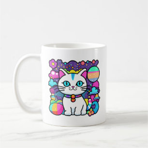Mug Joli Chat Cosmique Blanc