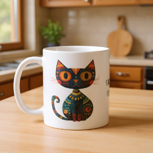 Mug Joli chat d'art populaire "Je ne perds pas mes poi