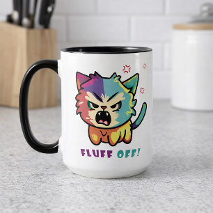 Mug Joli chat en colère qui crache "Dégage".