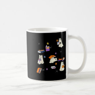 Mug Joli Chat Fantôme Lisant Amoureux des Livres Hallo