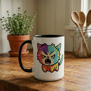 Mug Joli Chat Kawaii En Colère - Chat Qui Siffle Pop A