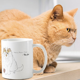 Mug Joli chat persan fluffy drôle miaou bleu