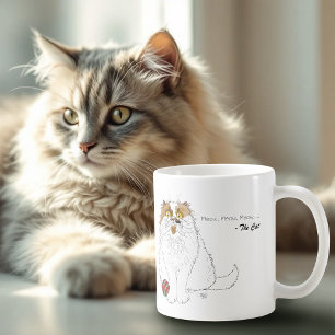 Mug Joli chat persan fluffy drôle miaou bleu