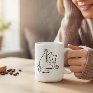 Mug Joli Chat Qui Se Lèche Le Derrière Amoureux De Cha