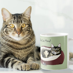 Mug Joli chat tigré vert pour la fête des mères