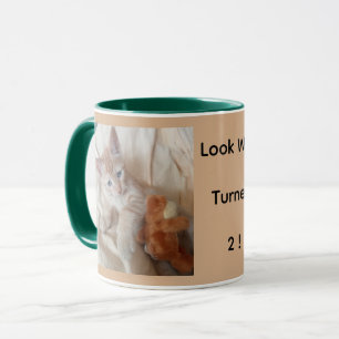 Mug Joli Chaton Photo Personnalisée 2ème Anniversaire