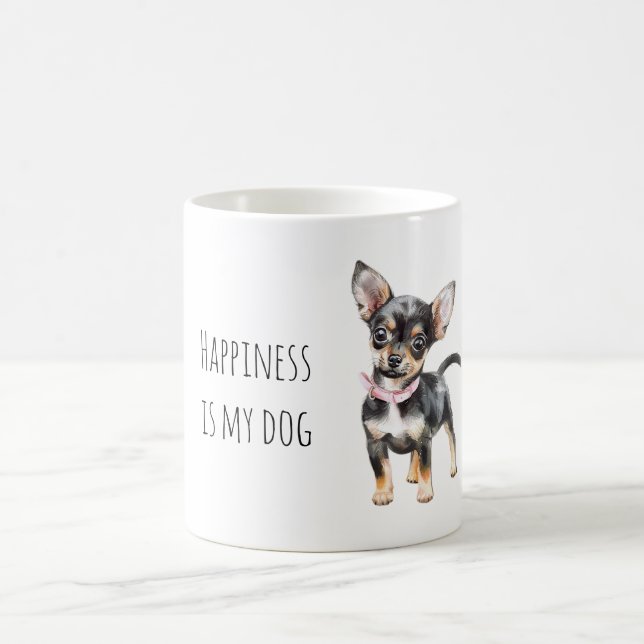 Mug Joli Chien Noir Chiot (Centre)