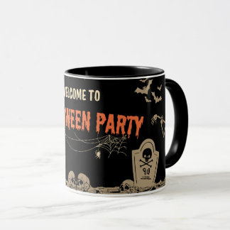 Mug Joli citrouille d'Halloween effrayant et noir 