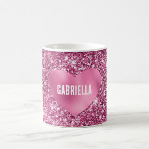Mug Joli coeur de Parties scintillant rose glam