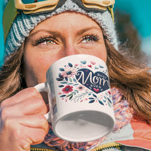 Mug Joli Coeur Floral 2 Photo Meilleure Maman Jamais