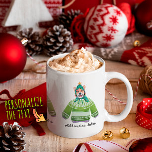 Mug Joli Corgi portant un pull moche Noël amateur de c