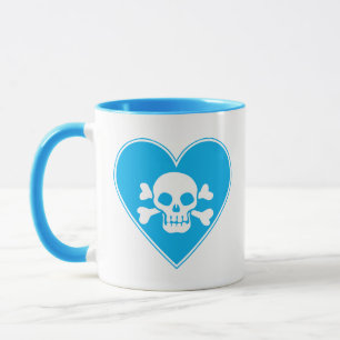 Mug Joli Crâne Bleu dans un Cœur