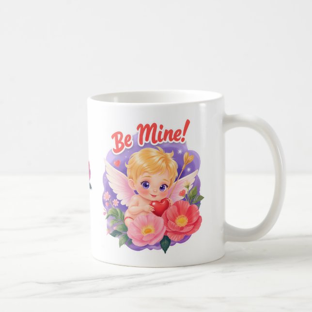 Mug Joli Cupidon de la Saint-Valentin avec "Soyez à mo (Droite)