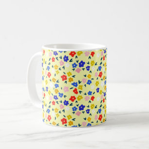 Mug Joli délicat floral mignon sur jaune pastel