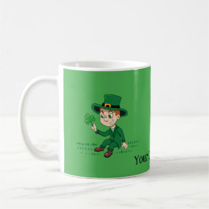 Mug Joli dessin animé leprechaun avec shamrock et arc-