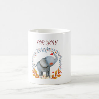 Mug joli éléphant aquarelle peint