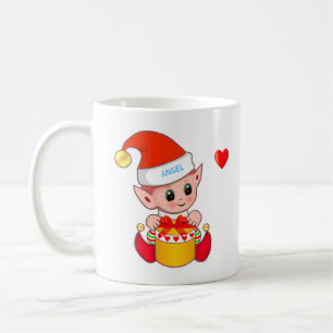 Mug Joli elfe et coeur de Noël