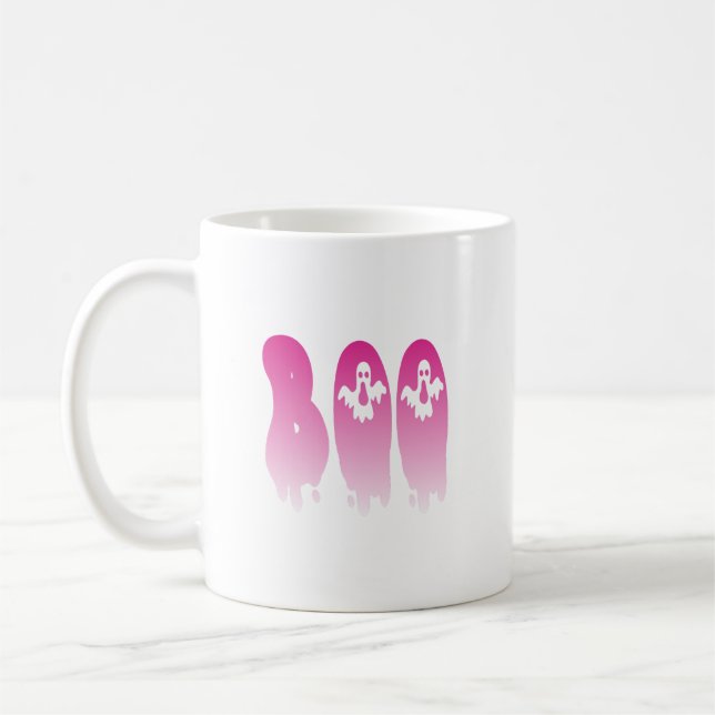 Mug Joli en rose : Votre "Boo" d'Halloween Éffrayant (Gauche)