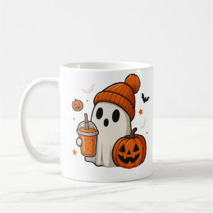 Mug Joli fantôme d'Halloween avec citrouille et boisso