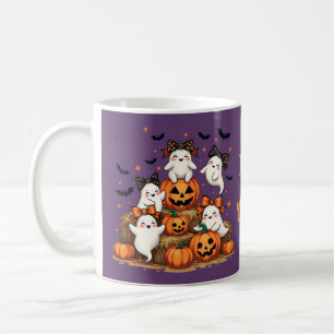 Mug Joli Fantômes D'Halloween En Coquette Bows Et Citr