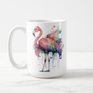 MUG JOLI FLAMANT ROSE COLORÉ D'EAU