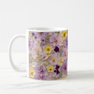 Mug Joli Fleur sauvage Whimsical En Rose Et Jaune