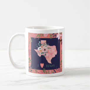 Mug Joli Floral I Love Texas State Map