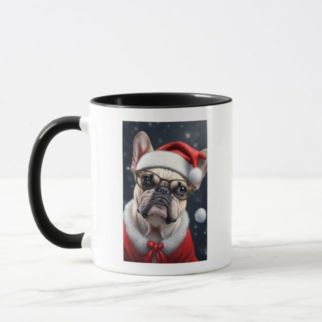 Mug Joli French Bulldog Père Noël Noël Conception (Gauche)