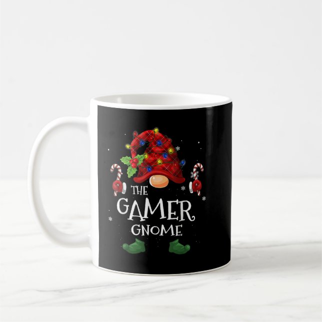 Mug Joli Gamer Gnome Buffalo Plaid Christmas Tree Li (Gauche)