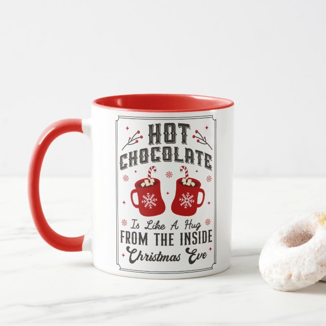 Mug Joli hiver Chocolat chaud Joyeux Noël (Avec donut)