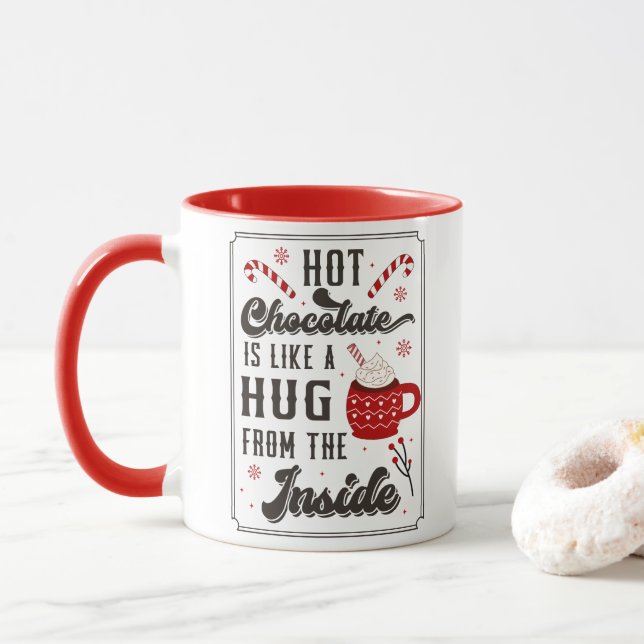 Mug Joli hiver Chocolat chaud Joyeux Noël (Avec donut)