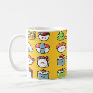 Mug Joli joli joyeux sushi maki rouleaux dessin animé 