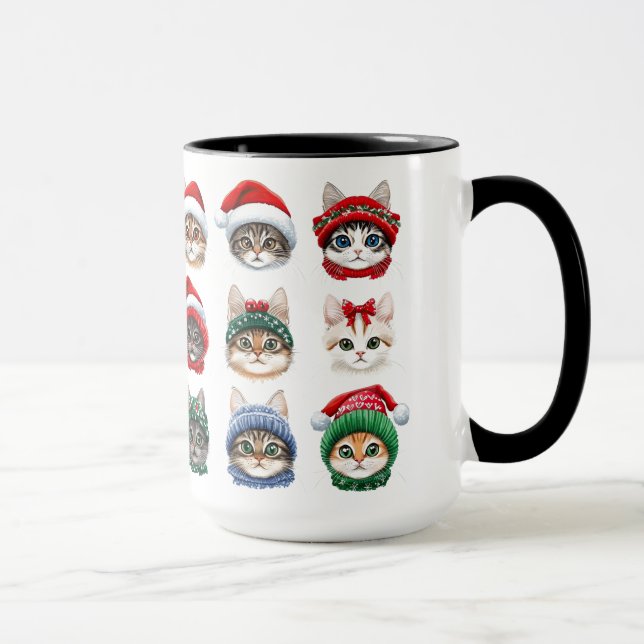 Mug Joli Kitties en Casquette d'hiver (Droite)