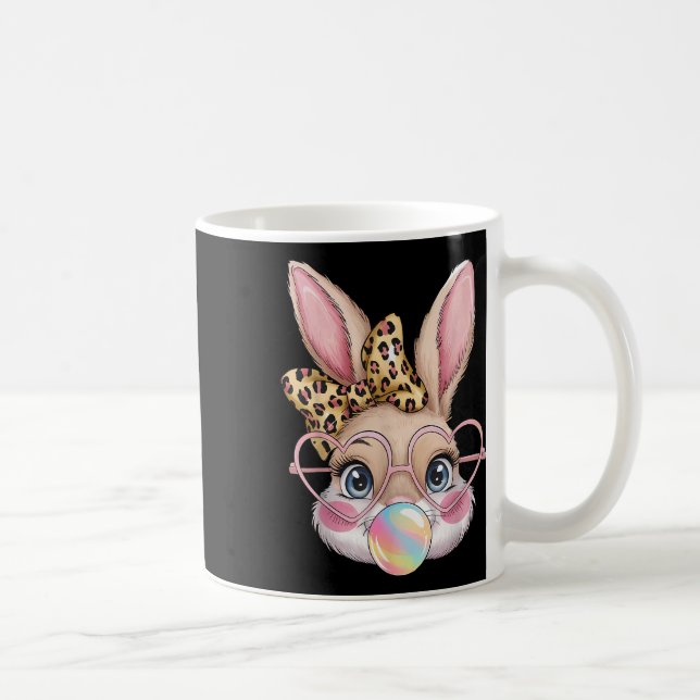 Mug Joli lapin Lapin Face Leopard Bow Girls Happy Eas (Droite)