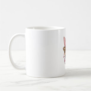 Mug Joli lapin Lapin Face Leopard Bow Girls Happy Eas