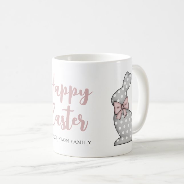 Mug Joli lapin rose Pâques (Devant droit)
