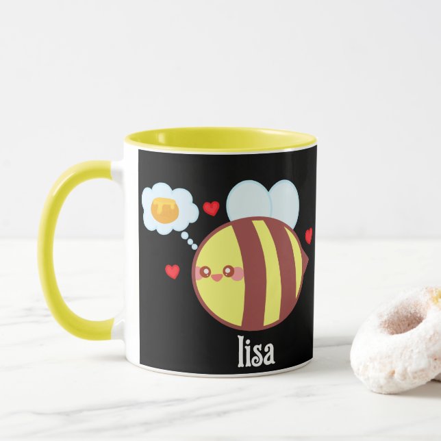 Mug Joli Miel Jaune Abee Bumble Bee (Avec donut)