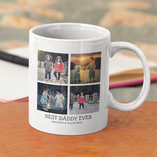 Mug Joli Moderne Meilleur Papa Jamais   Collage Photo