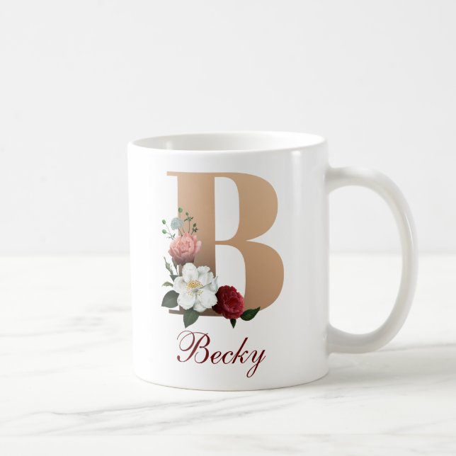 Mug Joli Monogramme Floral B MODÈLE (Droite)