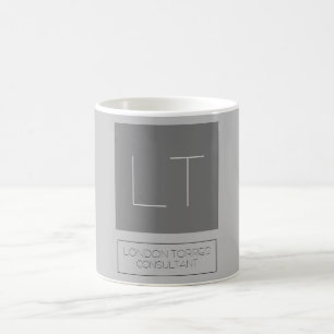 Mug Joli Monogramme gris clair chic