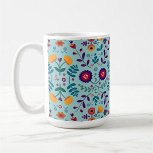 Mug Joli Motif Fleurs d'Art Folk
